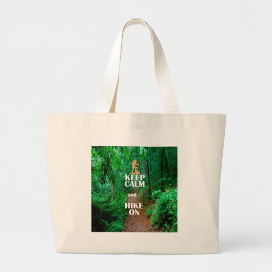 Grand Tote Bag Gardez le calme et la marche (Devant)