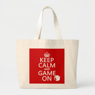 Grand Tote Bag Gardez le calme et le jeu dessus - des matrices -