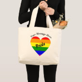 Grand Tote Bag Gay pride Arc-en-ciel - Coeur (Devant (produit))