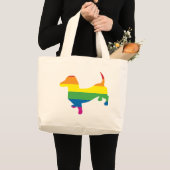 Grand Tote Bag Gay pride Dachshund/Wiener (Devant (produit))