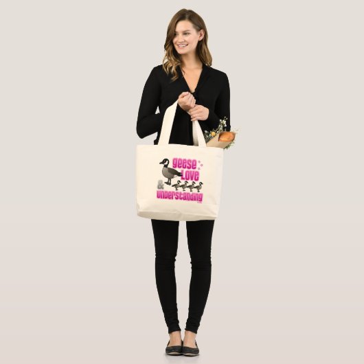 Grand Tote Bag Geese, Love & Understanding (Devant (modèle))