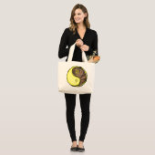 Grand Tote Bag Gémeaux & Singe de Terre (Devant (modèle))