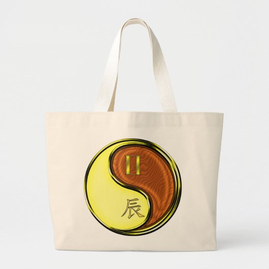 Grand Tote Bag Gemini & Dragon de bois (Devant)
