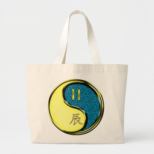 Grand Tote Bag Gemini & Dragon d'eau (Devant)
