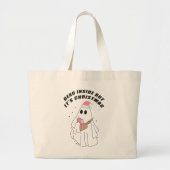 Grand Tote Bag Ghost Dead Inside, mais c’est Noël Boo jee Xmas (Devant)