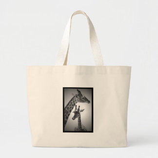 Grand Tote Bag girafes, mère et enfant