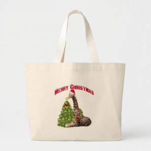 Grand Tote Bag Giraffe de Noël