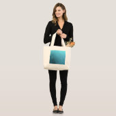 Grand Tote Bag Glaces Water Ice Blue Frost Chic Winter métallc (Devant (modèle))