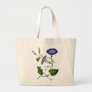 Grand Tote Bag Glories du matin bleu brodé