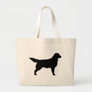 Grand Tote Bag Golden Retriever (noir)