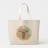 Grand Tote Bag Golden Retriever Pastel Orange Personalized (Dos)