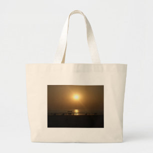 Grand Tote Bag Golden Summer Sunset Réflexion sur la plage