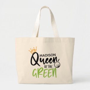 Grand Tote Bag Golf Queen Of The Green Funny Moderne Personnalisé