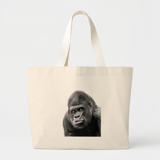 Grand Tote Bag Gorille noire blanche (Devant)