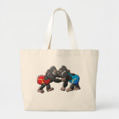 Grand Tote Bag Gorilles de lutte (Devant)
