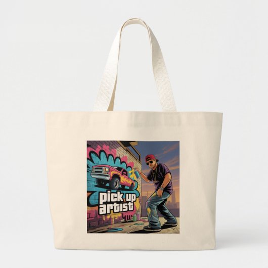 Grand Tote Bag Graffiti urbain et artiste de collecte (Devant)
