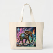 Grand Tote Bag Grand éléphant Fourre-tout Steampunk (Devant)