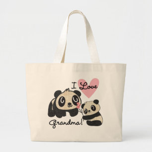 Grand Tote Bag Grand-maman d'amour des ours panda I