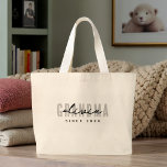 Grand Tote Bag Grand-mère depuis 20XX Moderne Simple Preppy<br><div class="desc">Ce design simple et moderne est composé de la typographie de san serif.</div>
