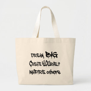 Grand Tote Bag Grands rêveurs se créent inspirent d'autres noir