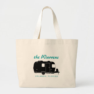 Grand Tote Bag Graphique de silhouette de la remorque rv de