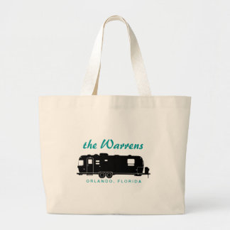 Grand Tote Bag Graphique de silhouette de la remorque rv de