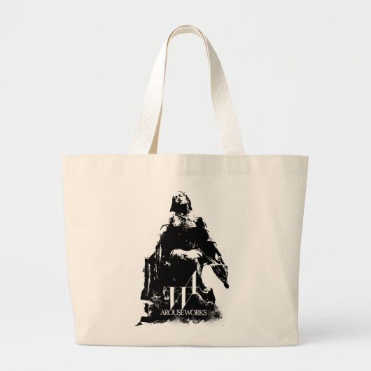 Grand Tote Bag Graphiques noirs et blancs (Devant)