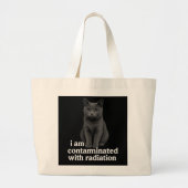 Grand Tote Bag Graphisme de contamination nucléaire par un chat r (Devant)