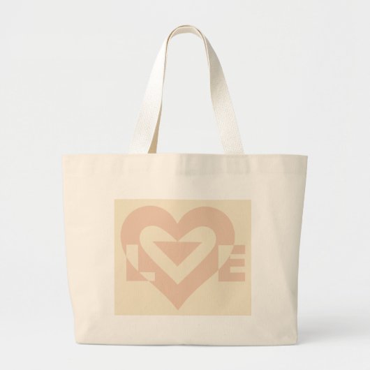 Grand Tote Bag Graphisme mignon, Beige crème (Devant)