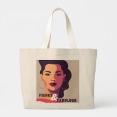 Grand Tote Bag Gras Abstraite femme FIERCE & FABULOUS Moderne (Dos)