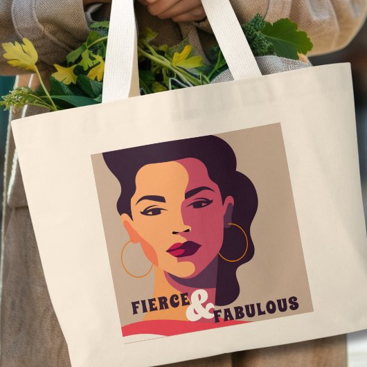 Grand Tote Bag Gras Abstraite femme FIERCE & FABULOUS Moderne
