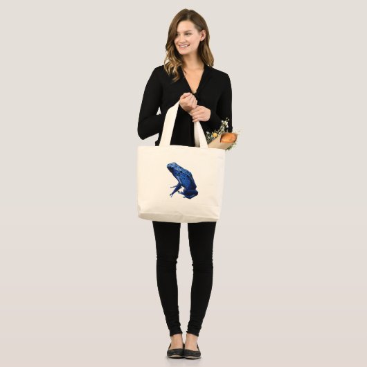 Grand Tote Bag Grenouille à tarte à poison bleu (Devant (modèle))