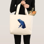 Grand Tote Bag Grenouille à tarte à poison bleu (Devant (produit))
