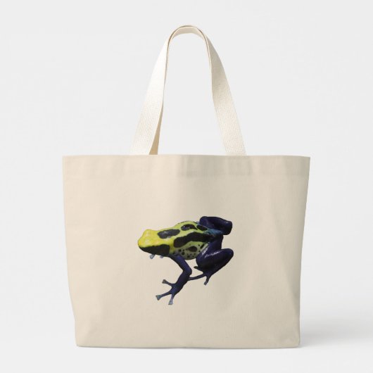Grand Tote Bag Grenouille à tarte à poison bleu (Dos)