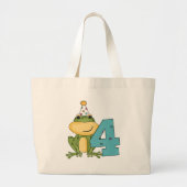 Grand Tote Bag Grenouille de fête 4e anniversaire T-shirts et cad (Devant)