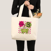 Grand Tote Bag Grenouille rose 3ème anniversaire Tshirts et cadea (Devant (produit))