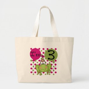 Grand Tote Bag Grenouille rose 3ème anniversaire Tshirts et cadea
