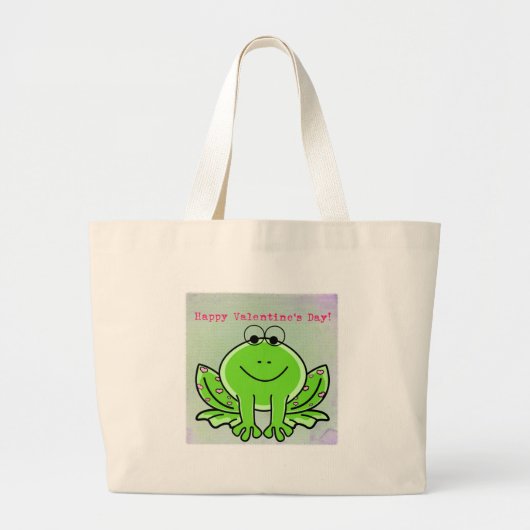 Grand Tote Bag Grenouille Saint-Valentin (Devant)