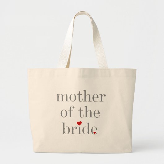 Grand Tote Bag Grey Text Mère de la mariée (Devant)