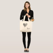 Grand Tote Bag griffonnage, Luv (Devant (modèle))