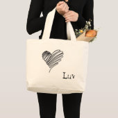 Grand Tote Bag griffonnage, Luv (Devant (produit))