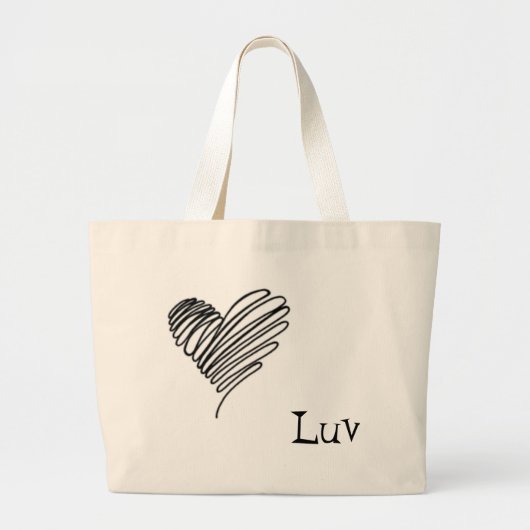 Grand Tote Bag griffonnage, Luv (Devant)