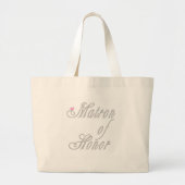 Grand Tote Bag Gris chics de dame de honneur (Devant)