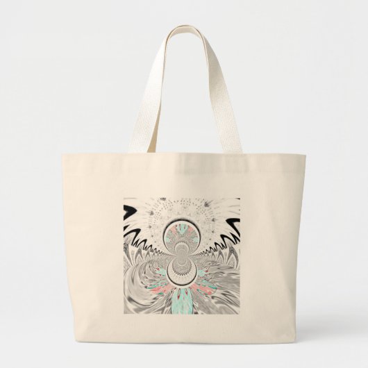 Grand Tote Bag Gris Kaleidoscope Art (Devant)