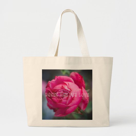 Grand Tote Bag Grosse rose rose (Devant)