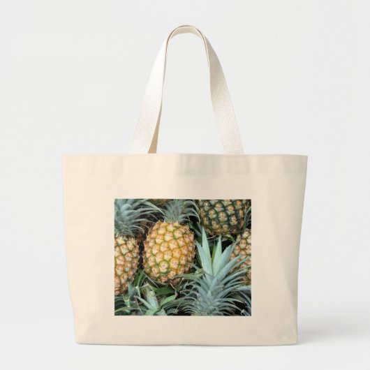 Grand Tote Bag Groupe d'ananas tropicaux hawaïens (Devant)