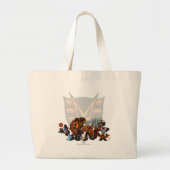 Grand Tote Bag Groupe hanté par équipe en bois (Devant)