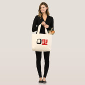 Grand Tote Bag Groupe sanguin O Kanji Japonais (Devant (modèle))