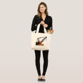 Grand Tote Bag Grue de construction orange (Devant (modèle))