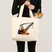 Grand Tote Bag Grue de construction orange (Devant (produit))
